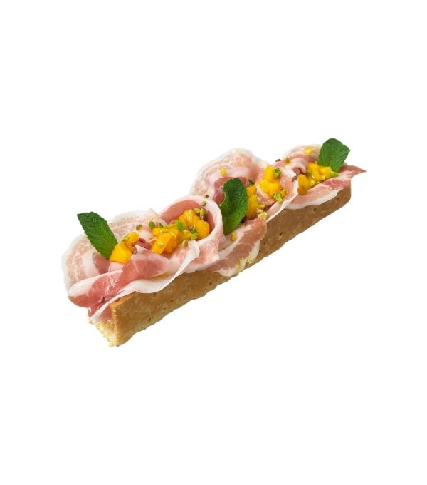 Long eclair pancetta e mango