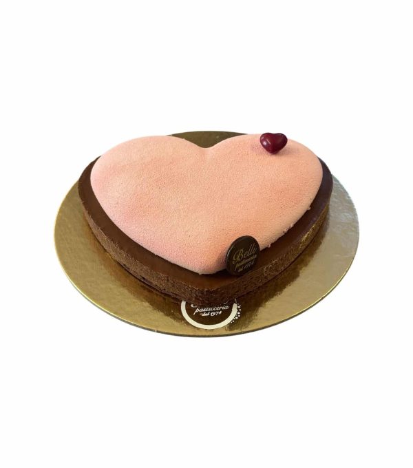 Torta cuore frolla gelé fragola